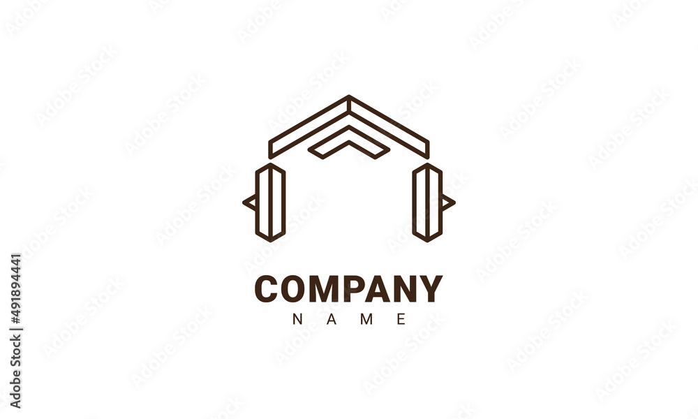 Fototapeta premium music headphone logo template