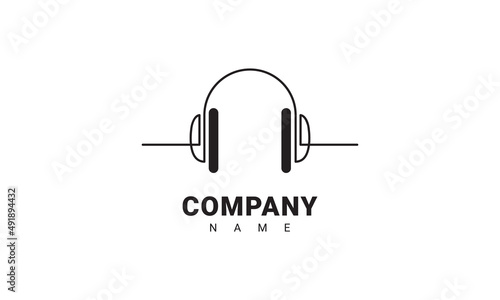 music headphone logo template