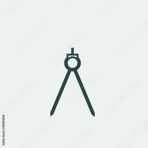 Draw_with_compass vector icon illustration sign © Pethias
