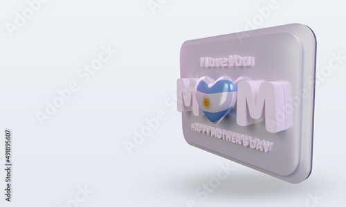 3d mothers day Argentina flag rendering right view