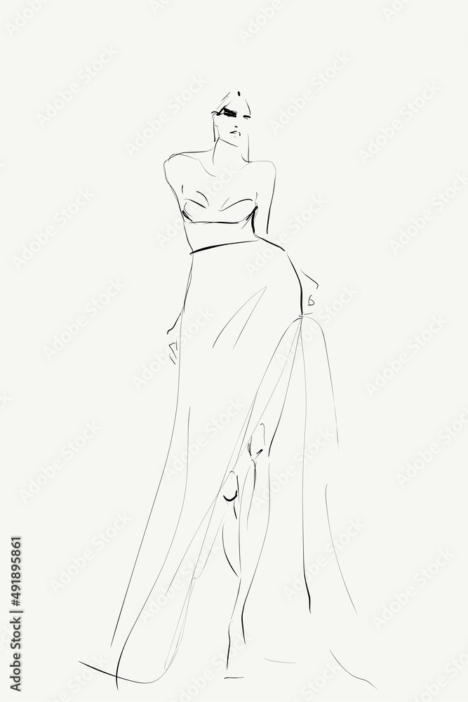 Gown Clothing Formal wear Fashion Sketch, Small fresh hand-painted dress,  watercolor Painting, white, hand png | PNGWing