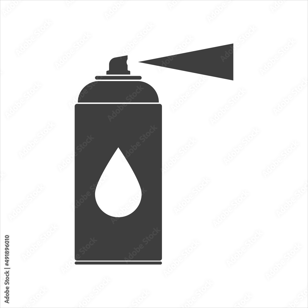 Spray can silhouette black icon. Vector illustration of spray can symbol isolated on white background. Spray can silhouette black icon. Vector illustration of spray can symbol isolated on white background.
