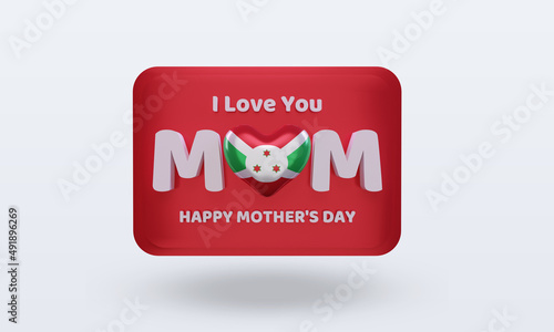 3d mothers day Burundi flag rendering front view