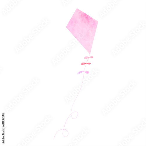 kite watercolor silhouette, isolated vector