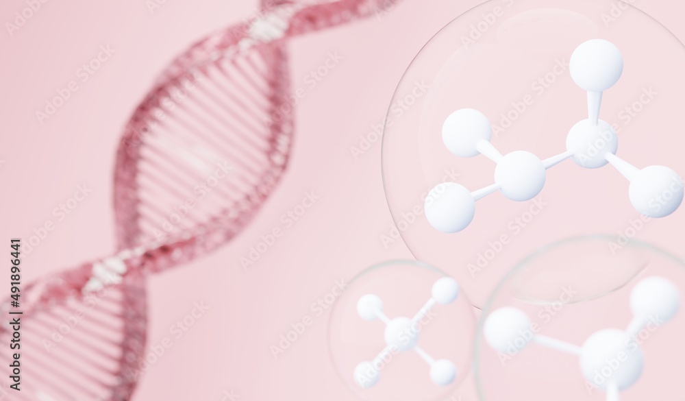 3d render of simple chemical bond in side cell or molecules. The associated of atoms, ions, bond and molecules. Liquid drop bubble background. Covalent bond. Biochemical interaction. 3d render of simple chemical bond in side cell or molecules. The associated of atoms, ions, bond and molecules. Liquid drop bubble background. Covalent bond. Biochemical interaction.