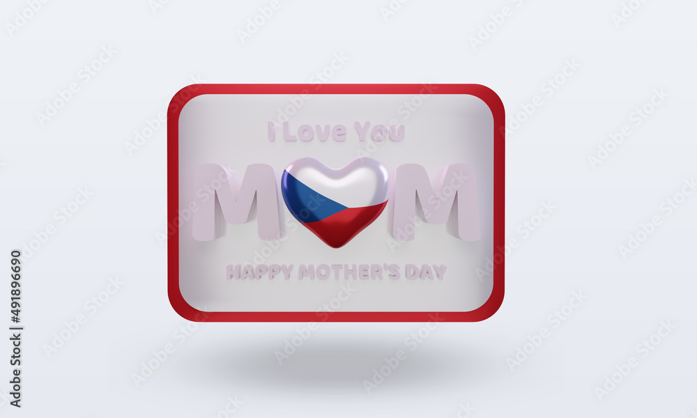 3d mothers day Czech Republic flag rendering front view 3d mothers day Czech Republic flag rendering front view