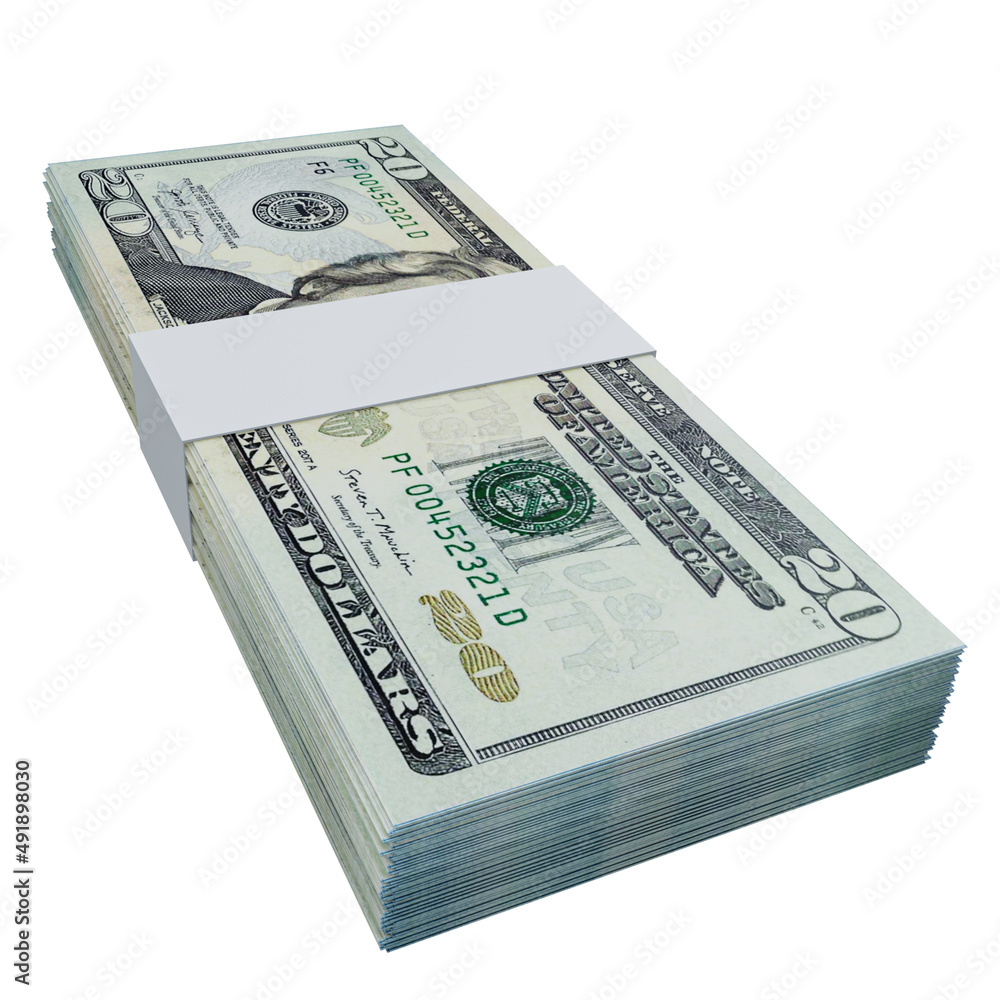 USA Currency Dollar 5: Stack of US Dollar USA banknote USA Currency Dollar 5: Stack of US Dollar USA banknote