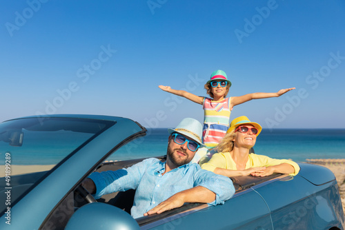 Happy family travel by car on summer vacation © Sunny studio