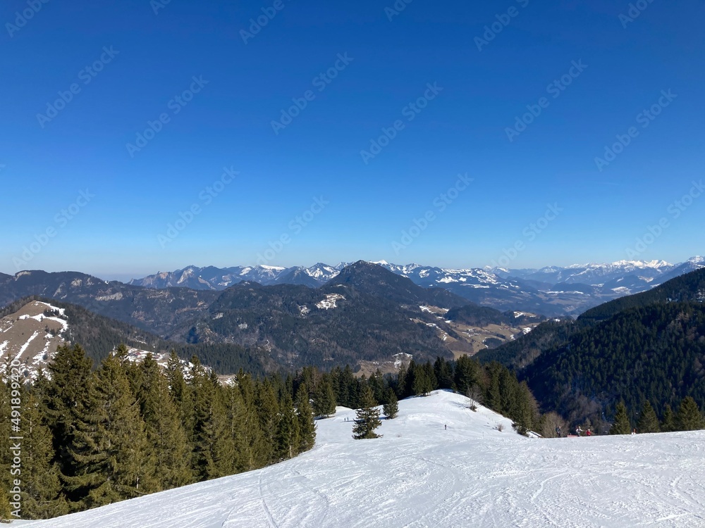 ski resort in the alp mountains in austria