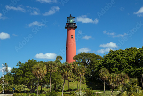 Red Colored Lighthouse near Jupiter, Floriday