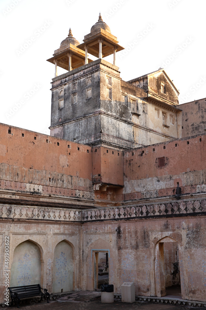 Minarets inside Ancient Amer fort of Jaipur, India