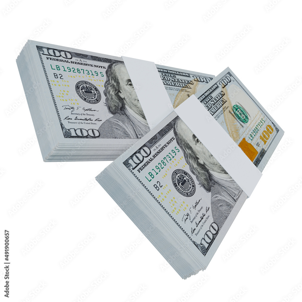 USA Currency Dollar 100: Stack of US Dollar USA banknote USA Currency Dollar 100: Stack of US Dollar USA banknote