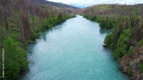 Aerial view of Kenai River in Alaska