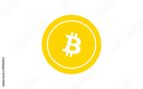 Bitcoin Icon. Virtual cryptocurrency concept. Bitcoin sign in round shape. Golden Bitcoin logo Background. Bitcoin icon payment symbol.