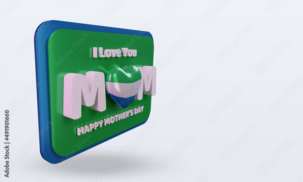 3d mothers day Sierra Leone flag rendering left view 3d mothers day Sierra Leone flag rendering left view