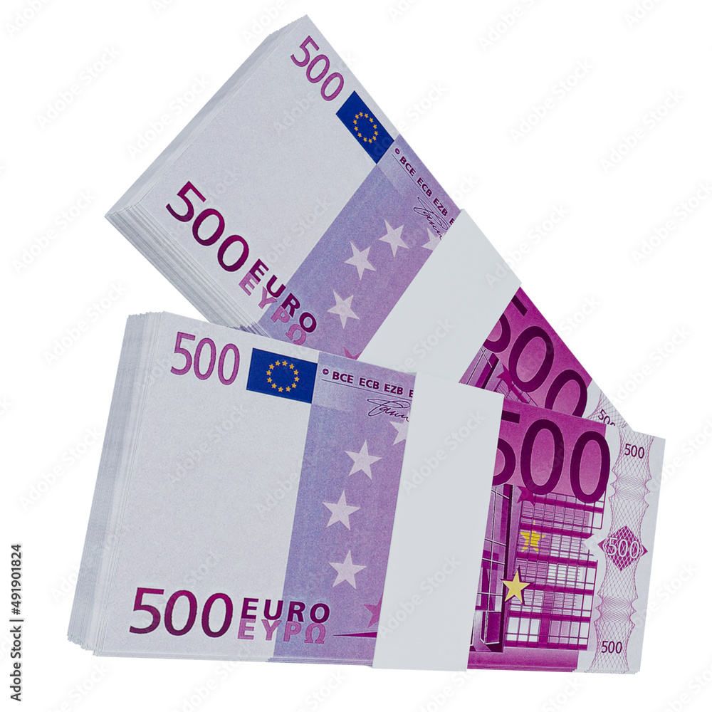 European Union Currency Euro 500: Stack of EUR European banknote European Union Currency Euro 500: Stack of EUR European banknote