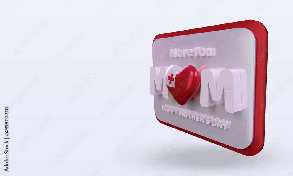 3d mothers day Tonga flag rendering right view 3d mothers day Tonga flag rendering right view