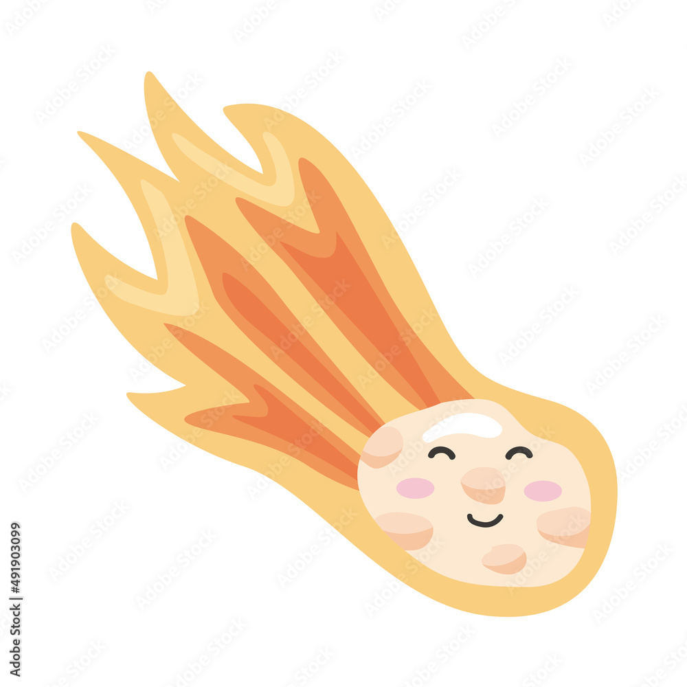 Obraz premium space meteorite onfire character