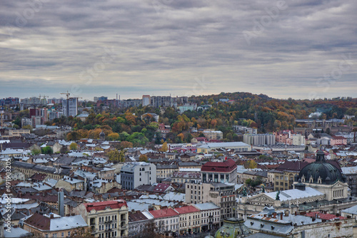 general view of historical city of lviv, ukraine © Caltili