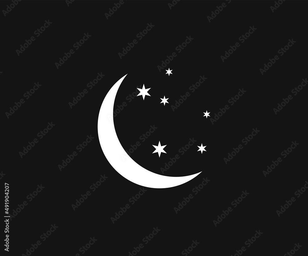 Moon And Stars Vector Icon Moon And Stars Vector Icon