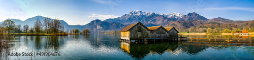 Fotografiet landscape at the lake kochel - bavaria