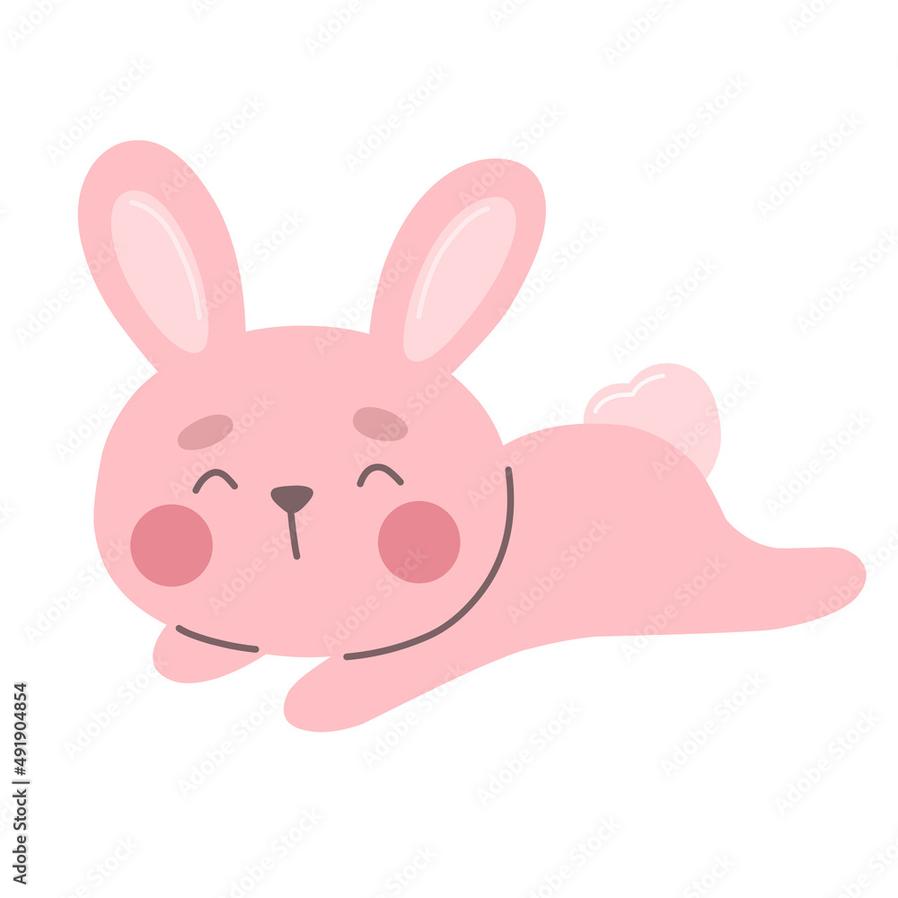 Cute bunny, animal vector isolate in cartoon style. Cute bunny, animal vector isolate in cartoon style.