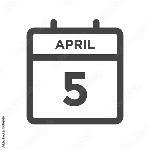 April 5 Calendar Day or Calender Date for Deadline and Appointment