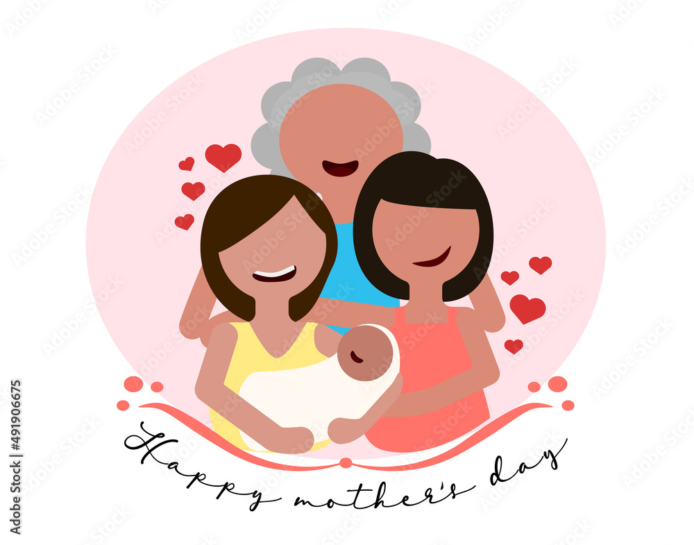 Generations of moms. Happy mother´s day Generations of moms. Happy mother´s day