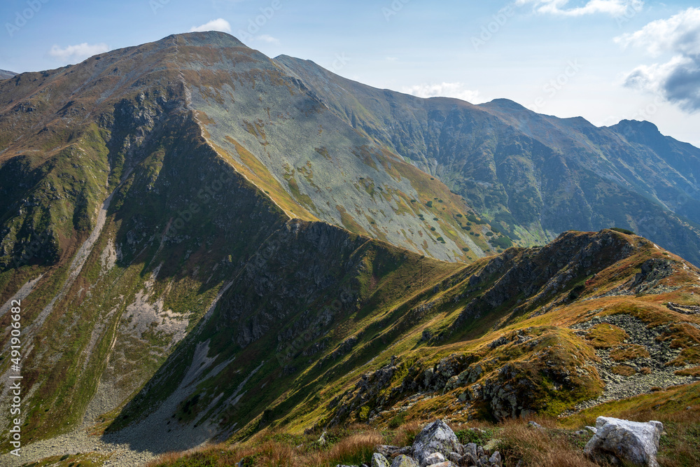 Majestic view of Jarzabczy Wierch (Hruby vrch). Western Tatra Mountains.