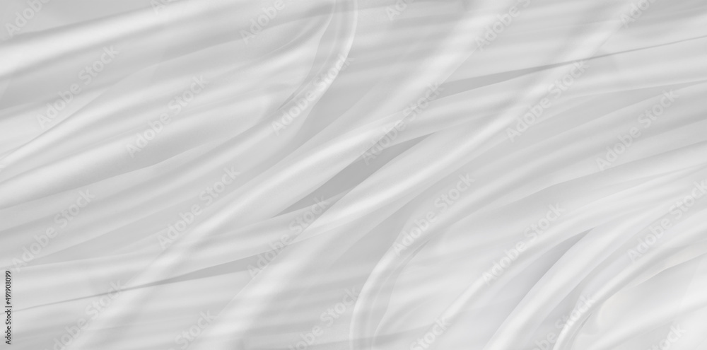 Obraz premium Close-up of rippled white silk fabric lines