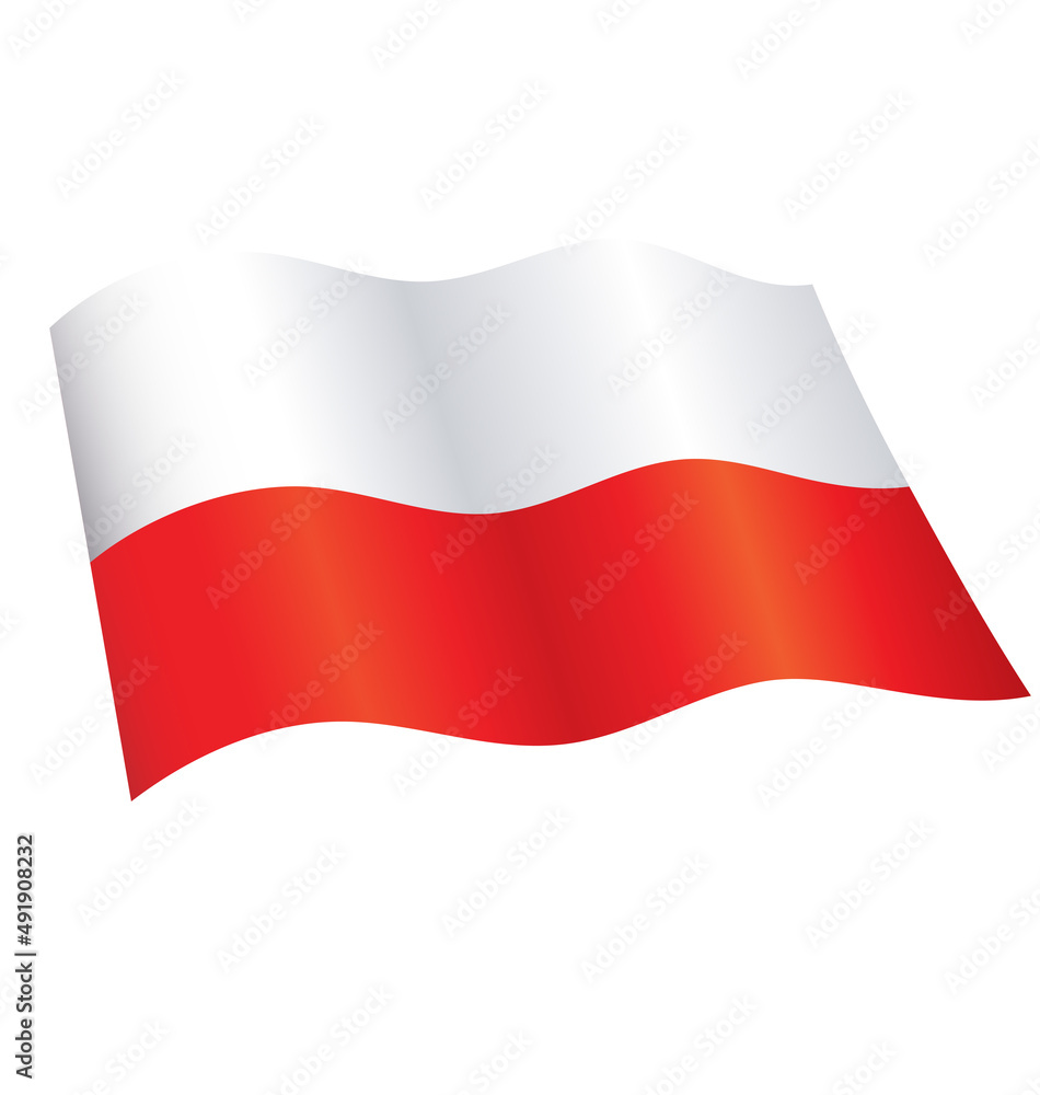 Naklejka premium Polish flag flying