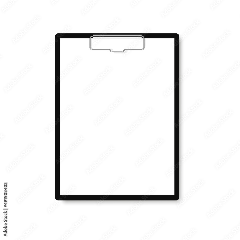 Black clipboard with blank white sheet. Vector Black clipboard with blank white sheet. Vector