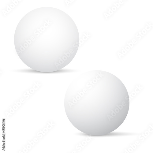 Blank of white round sphere or 3d ball. Vector