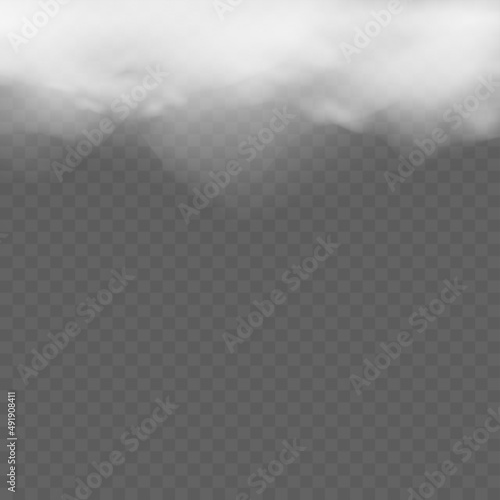 Fog, cloud or smoke isolated on transparent background. Vector