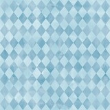 Watercolor rhombus seamless pattern. Geometric background in shades of blue. Vintage style. Stock illustration.