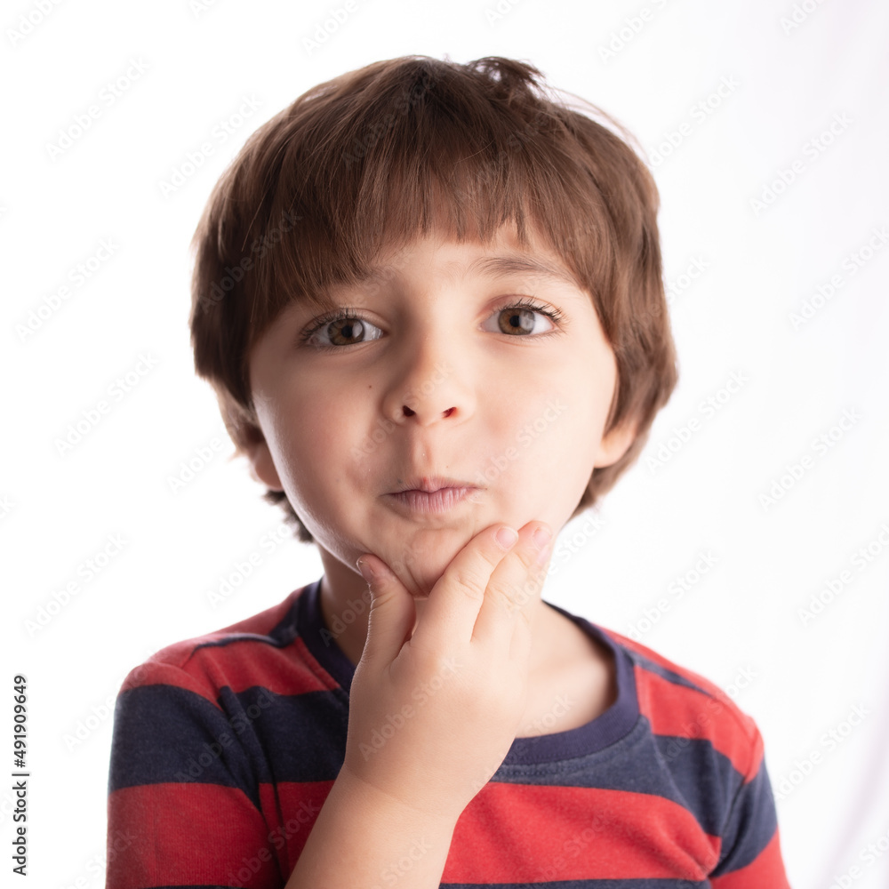 little boy making funny expressions and posing with many faces and thinking little boy making funny expressions and posing with many faces and thinking