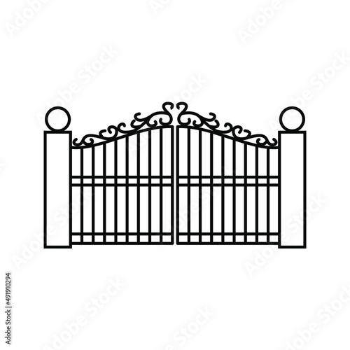 Gate icon. portal sign. vector illustration
