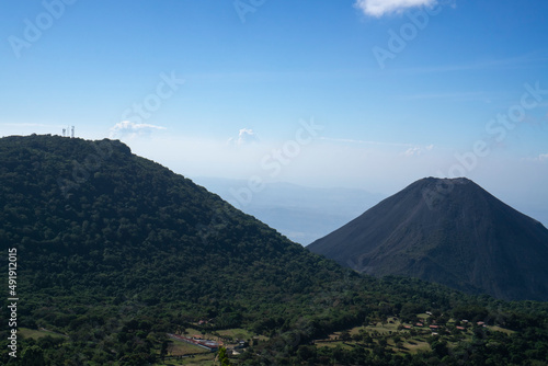 Izalco Volcano in National Park in El Salvador on a sunny morning