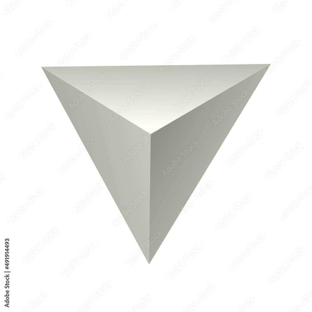 Vecteur Stock Gray 3d triangle on the white background. Vector  illustration.