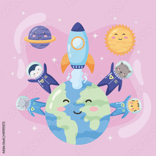 planet and space animals
