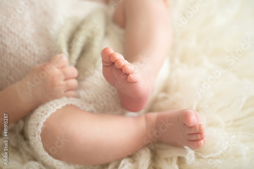 baby feet on white