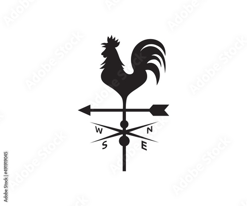 Fényképezés Rooster with arrow illustration vector