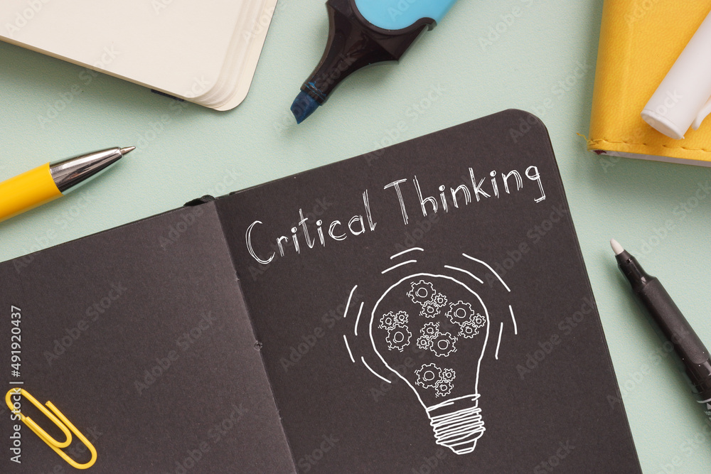 Ταπετσαρία Critical Thinking is shown on the photo using the text and picture of lamp