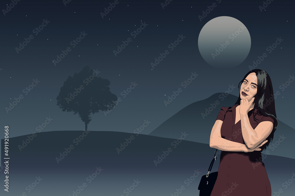 woman in the night, One night in the mountains woman in the night, One night in the mountains