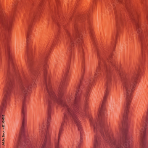 Abstract orange and pink curly hair texture pattern background.