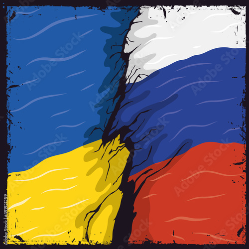 russia and ukraine flags
