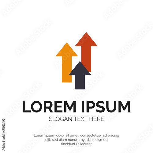 Free Download Three Arrows and Up Symbol Logo Design Premium Vector - GFXLoad
