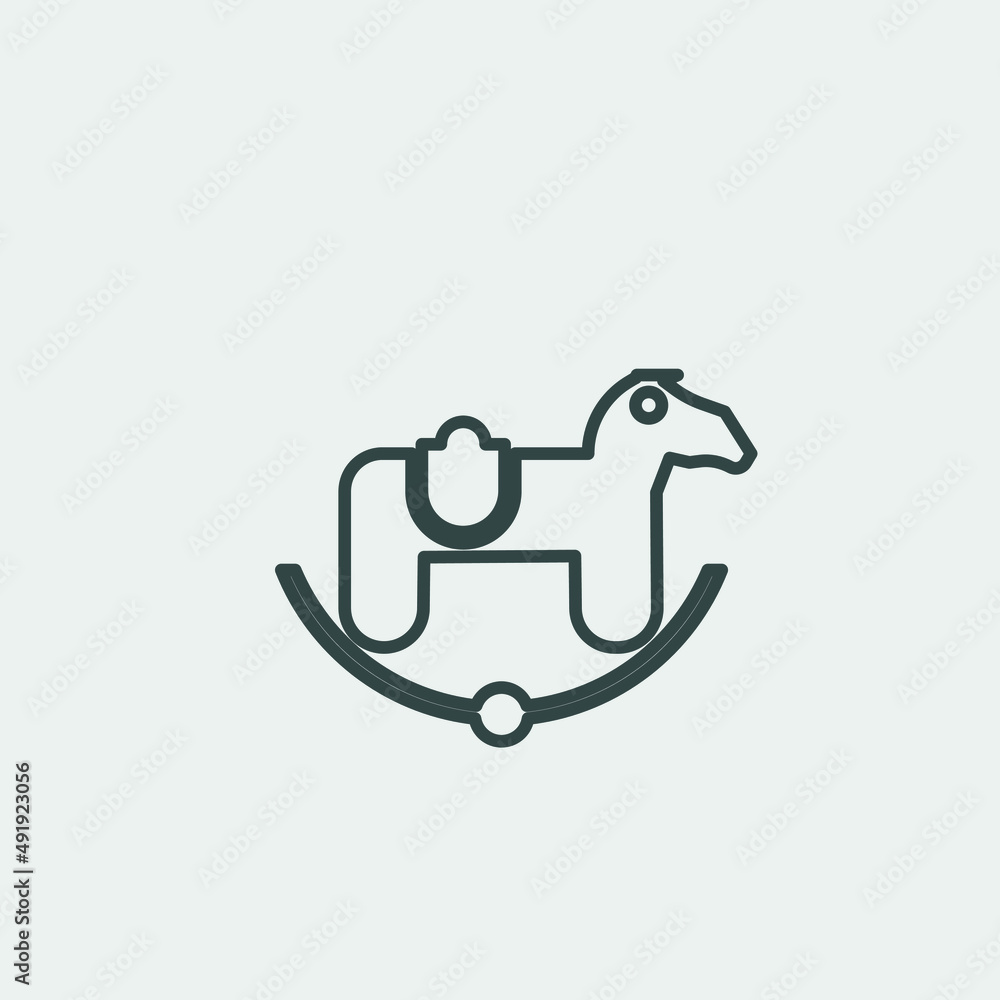 Rocking_horse vector icon illustration sign Rocking_horse vector icon illustration sign