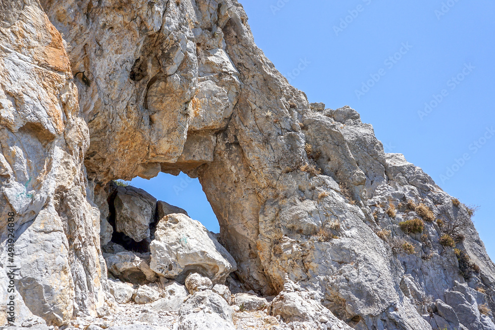 White Stone Cave entrance, Kos, Greece White Stone Cave entrance, Kos, Greece