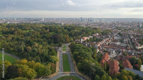 Aerial of city of Brussels Belgium